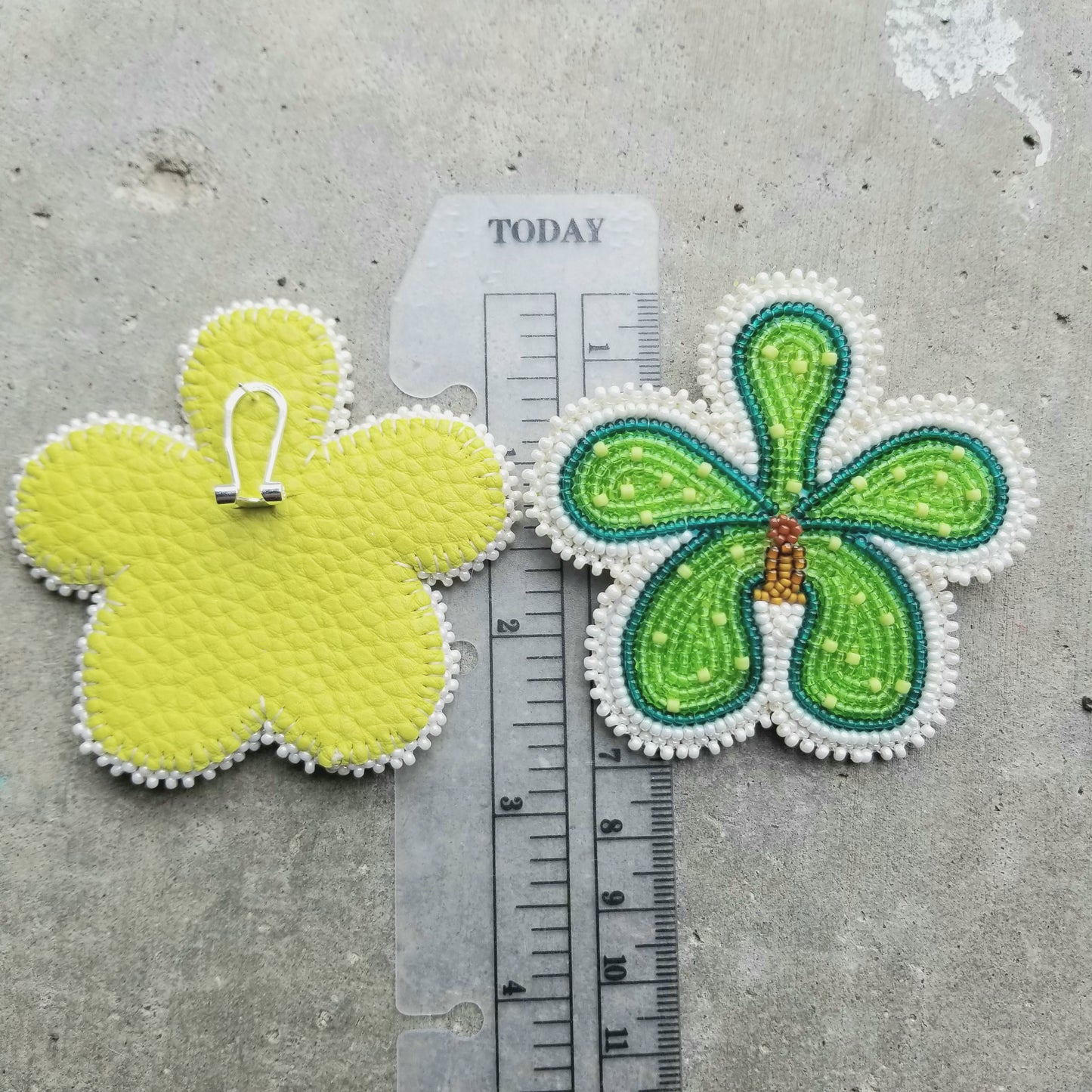 Green Orchid Earrings