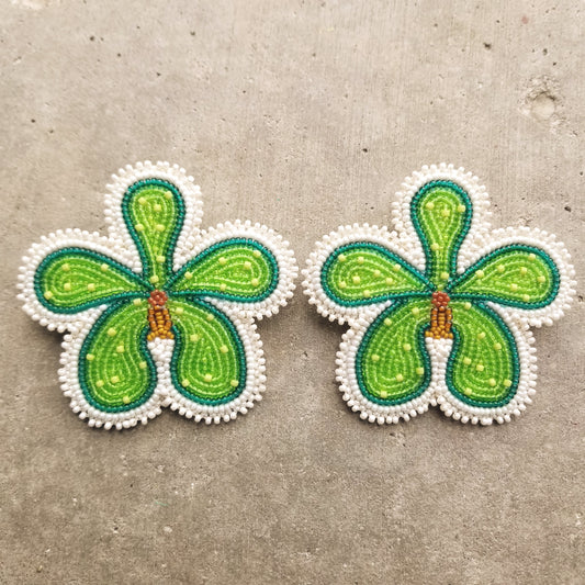 Green Orchid Earrings