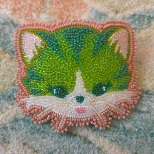 Green Cat Auntie Hairclip