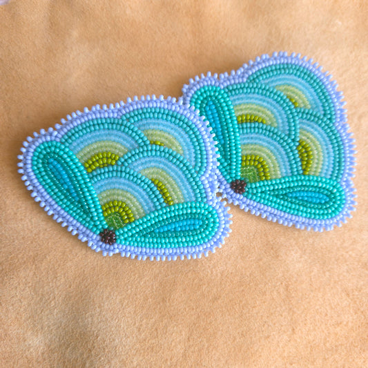 Turquoise Old Style Floral Earrings