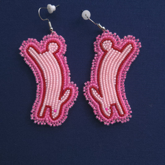 Pink Bunny Hook Earrings