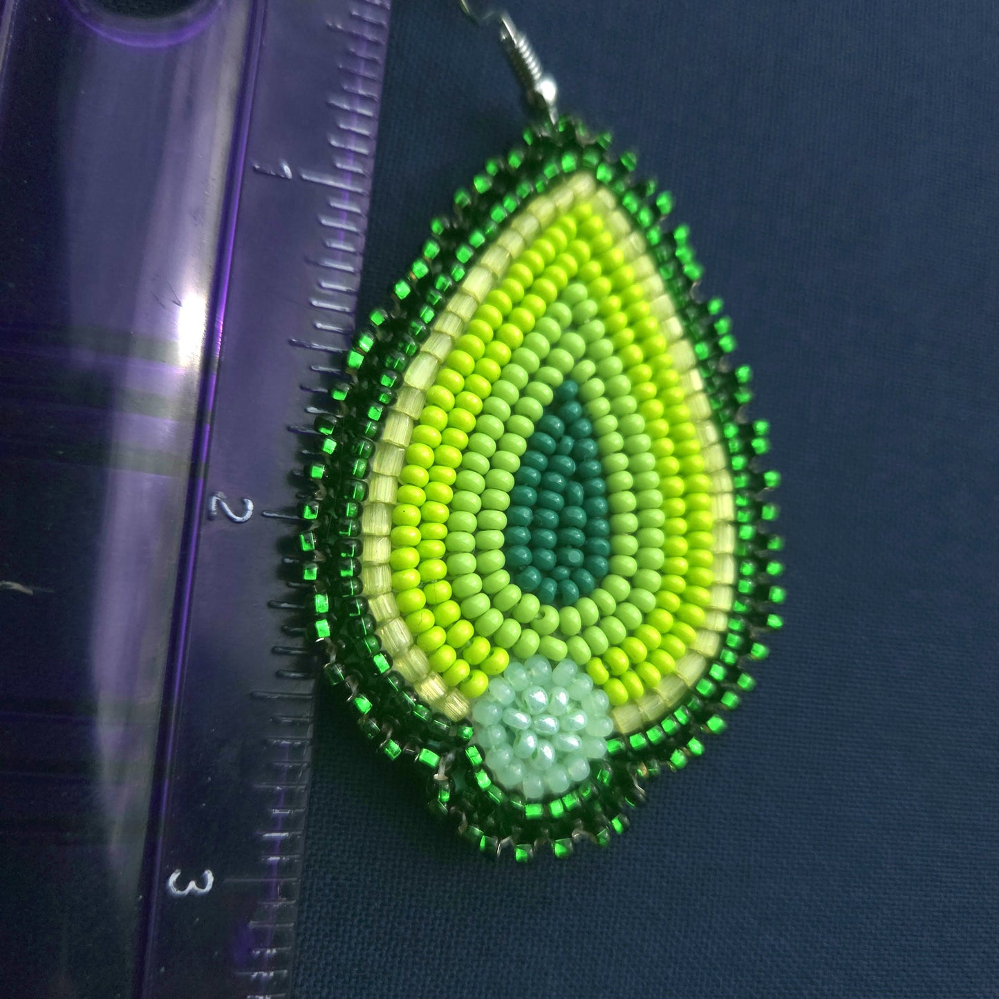 Green Flower Bud Hook Earrings