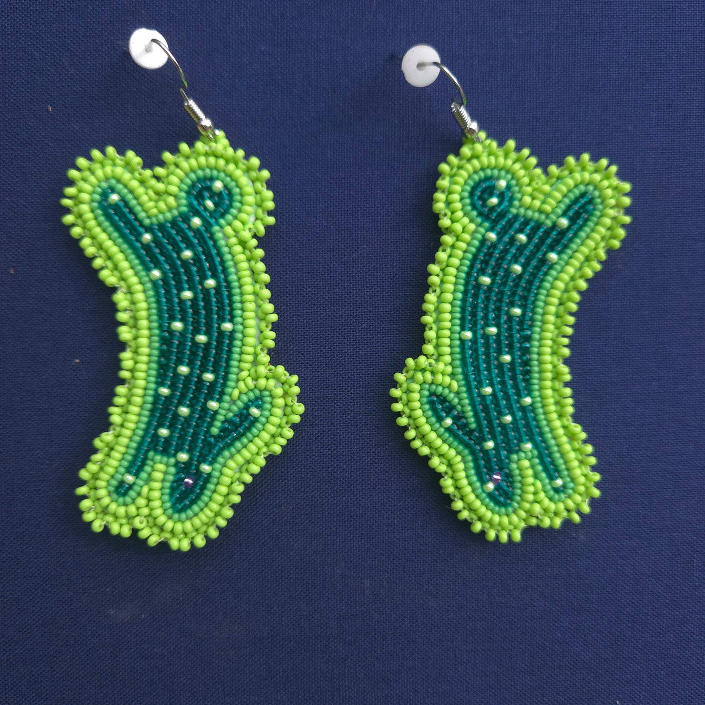 Green Bunny Hook Earrings