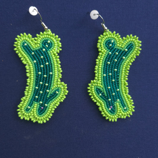 Green Bunny Hook Earrings