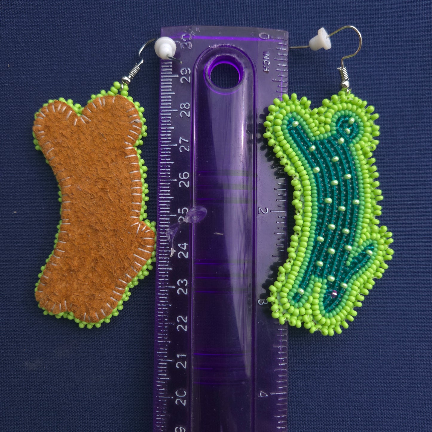 Green Bunny Hook Earrings