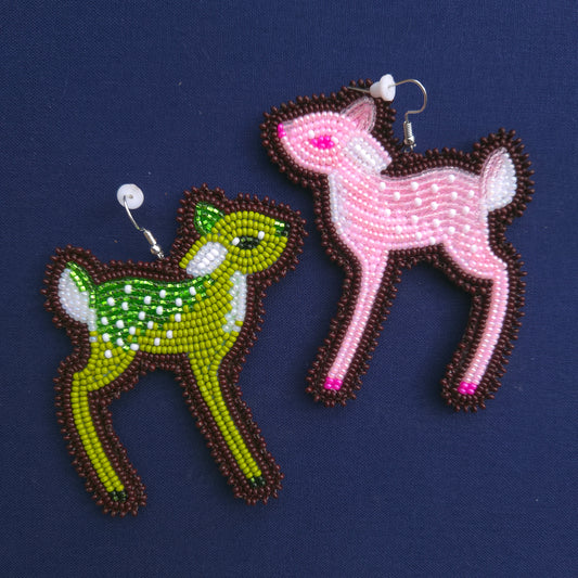 Strawberry Matcha Fawn Hook Earrings