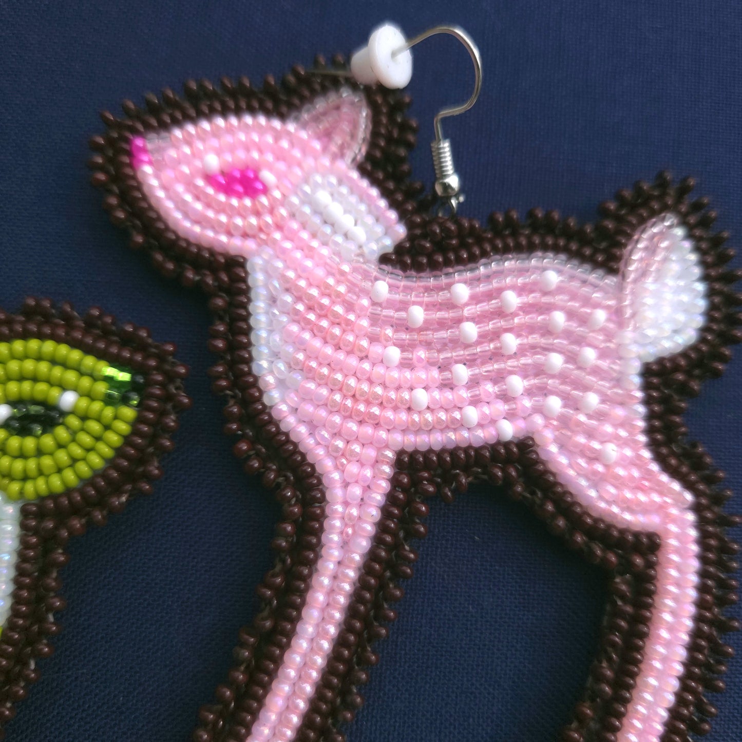 Strawberry Matcha Fawn Hook Earrings