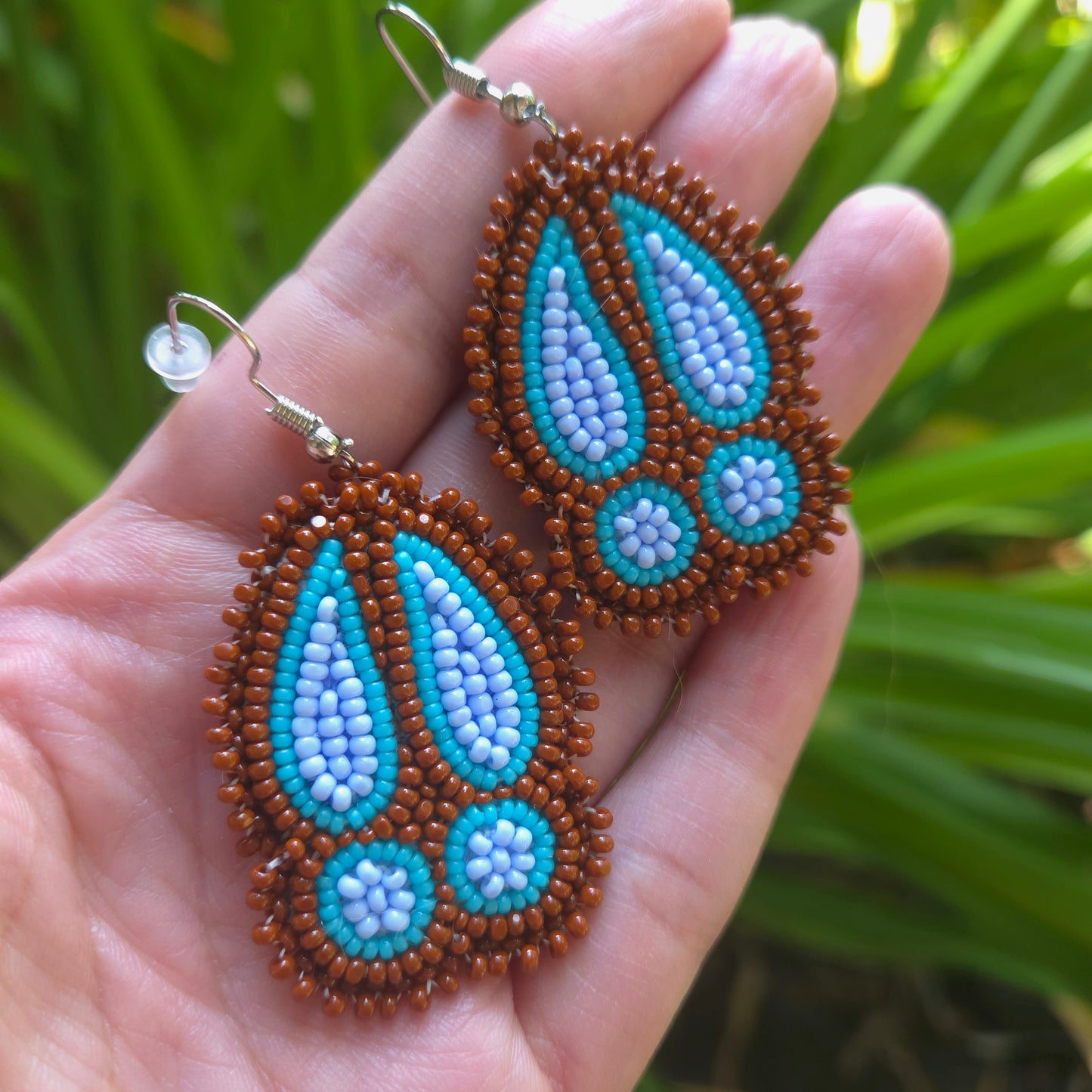 Periwinkle + Brown Deer Print Earrings
