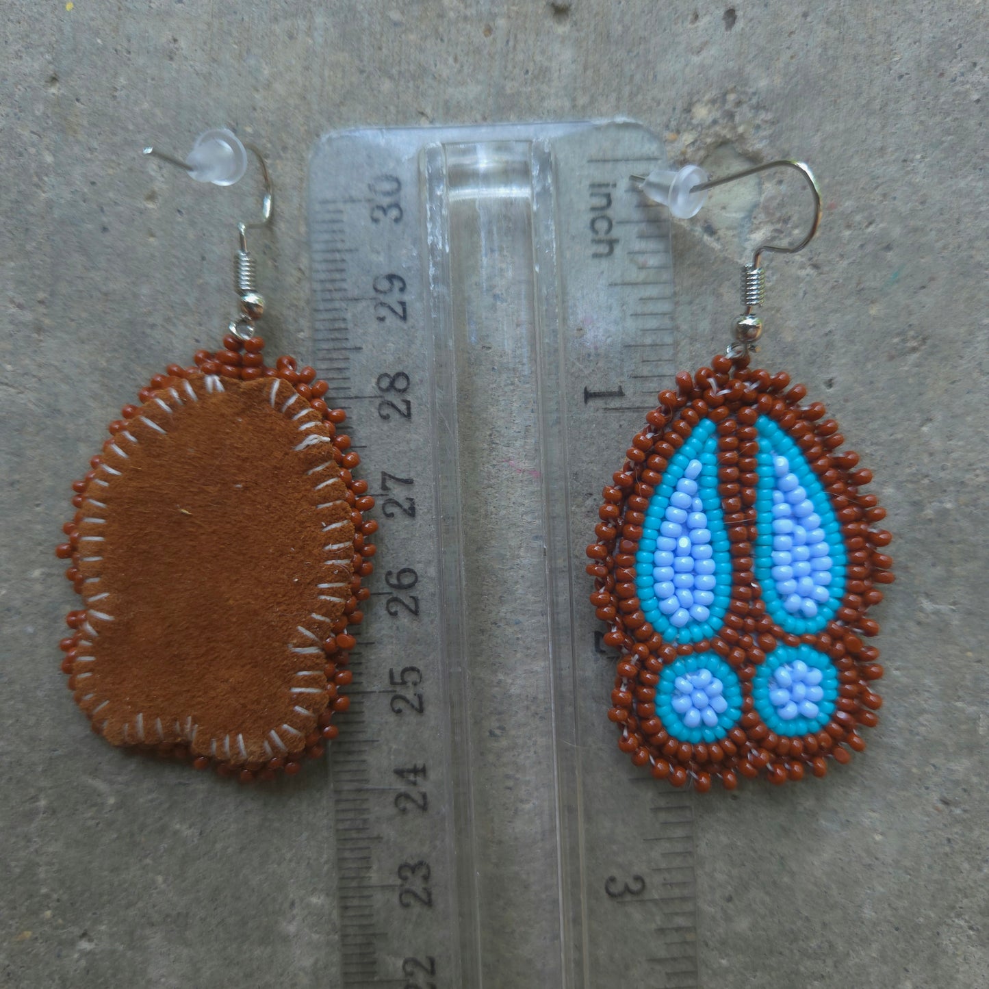 Periwinkle + Brown Deer Print Earrings