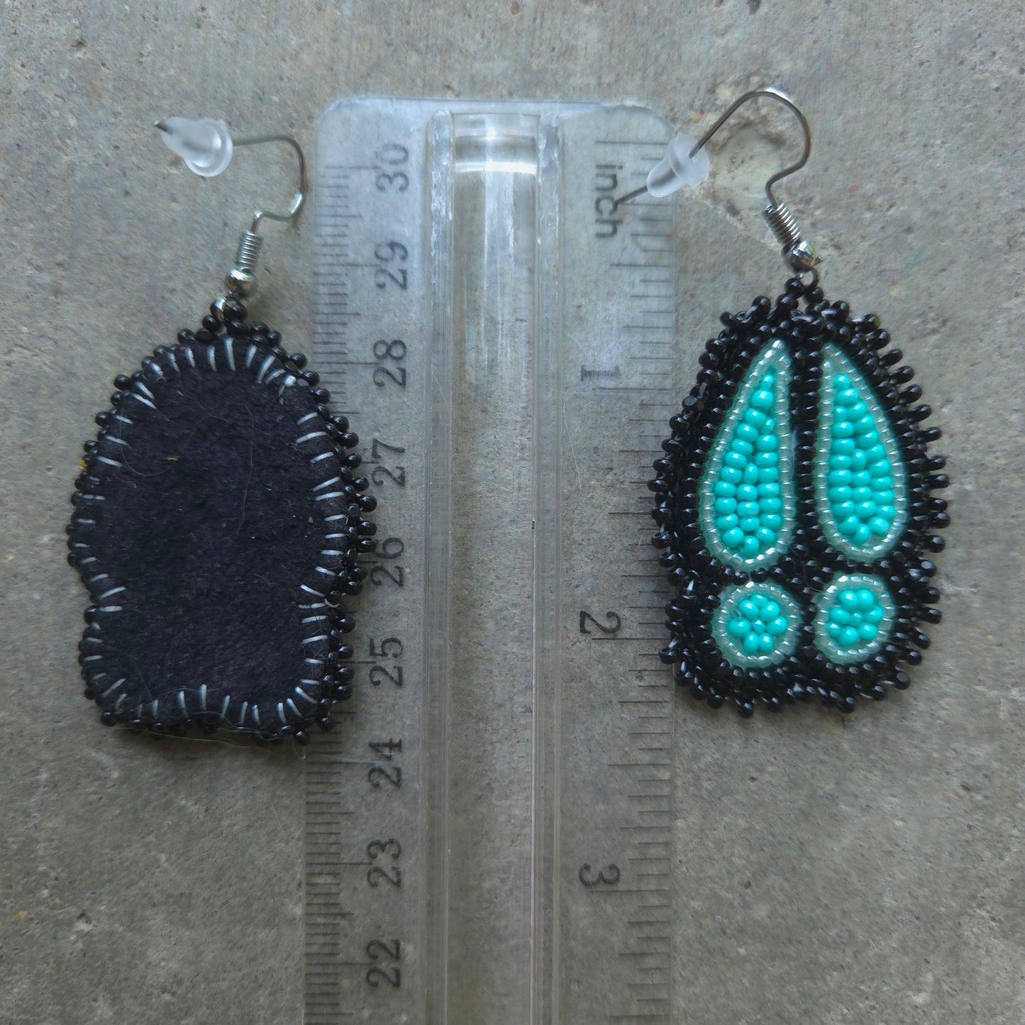 Turquoise + Black Deer Print Earrings