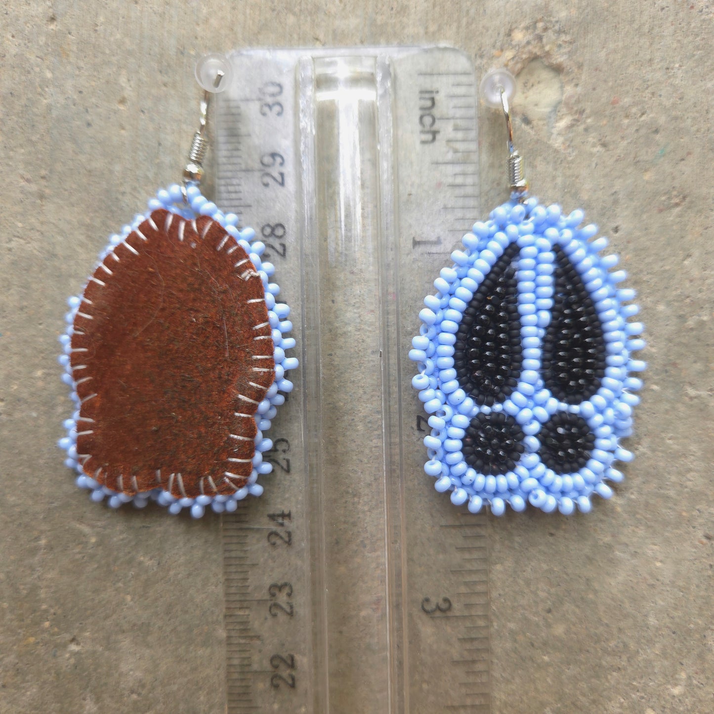 Black + Periwinkle Deer Print Earrings