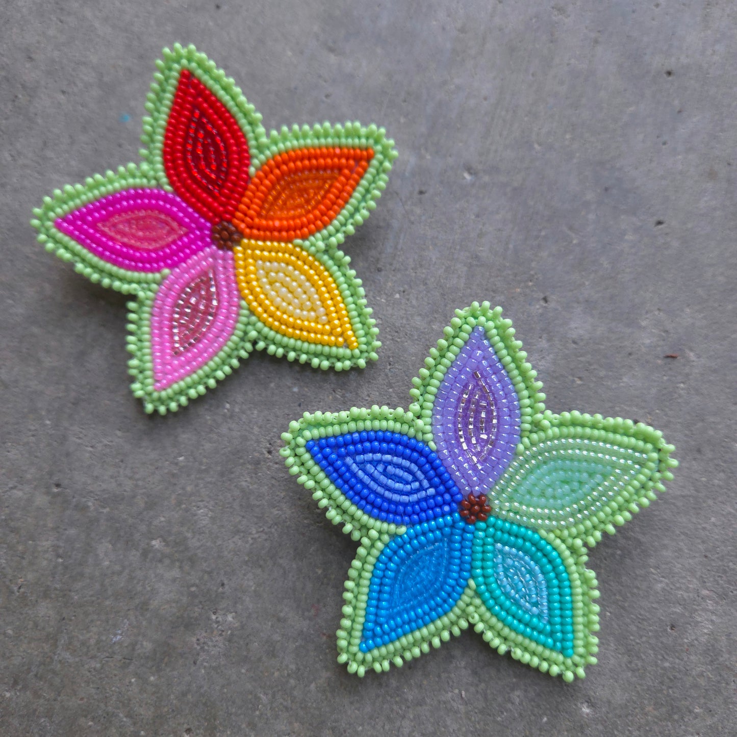Rainbow Flower Post Earrings