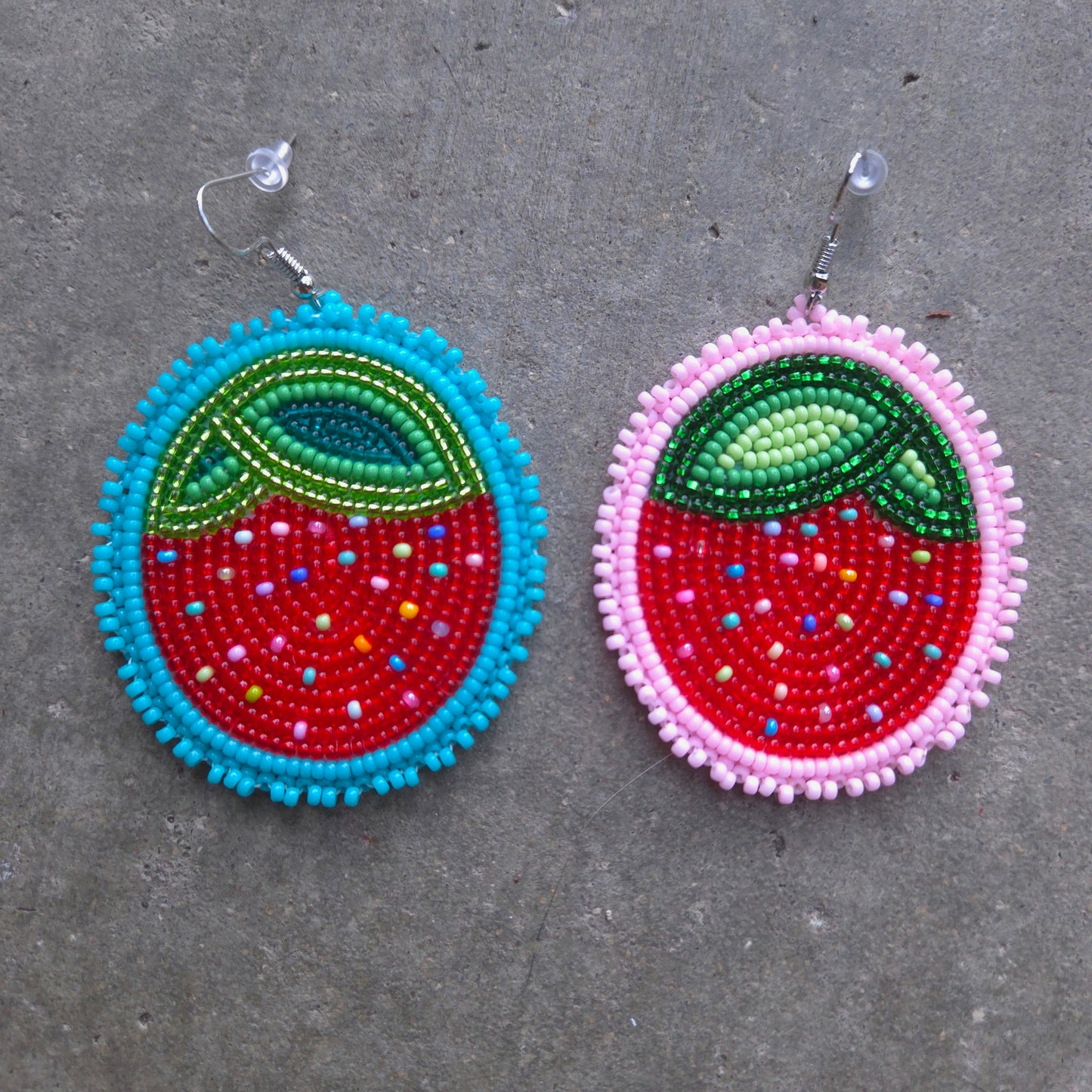 Mismatched Heartberry Hook Earrings