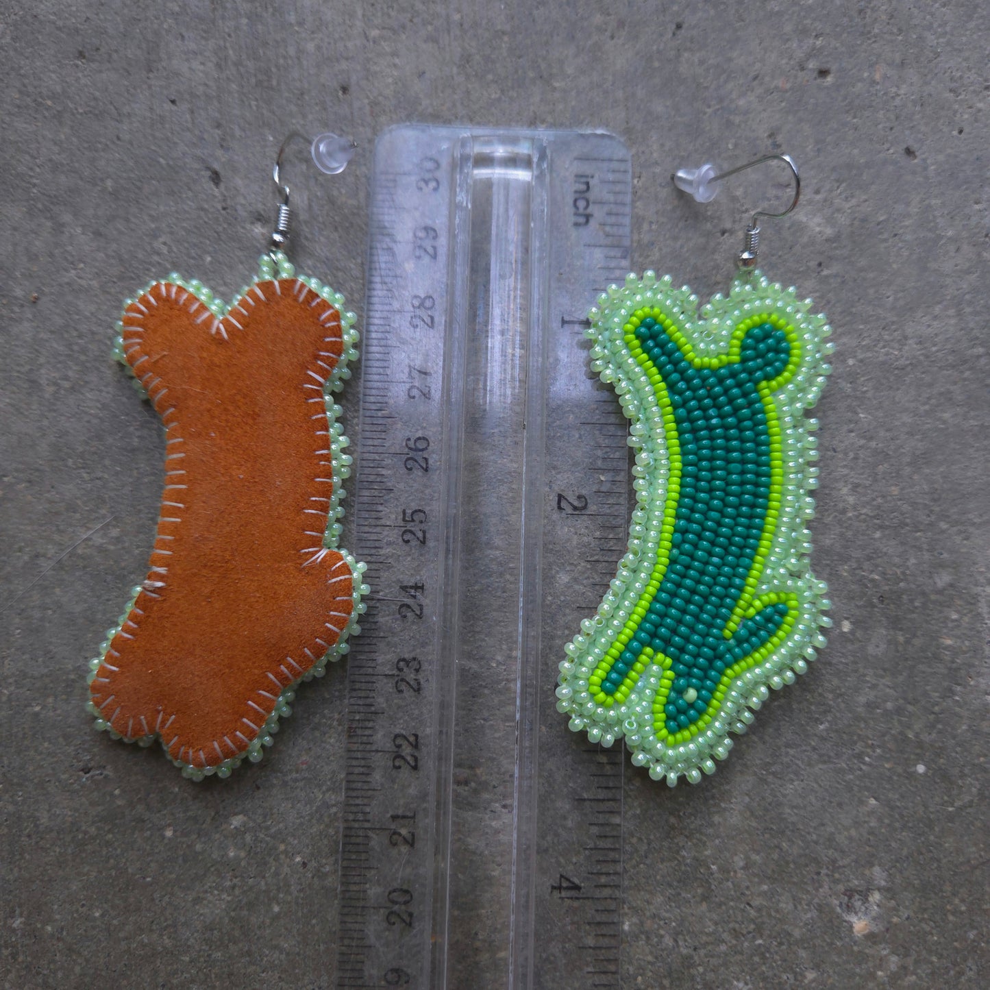 Green Bunny Hook Earrings