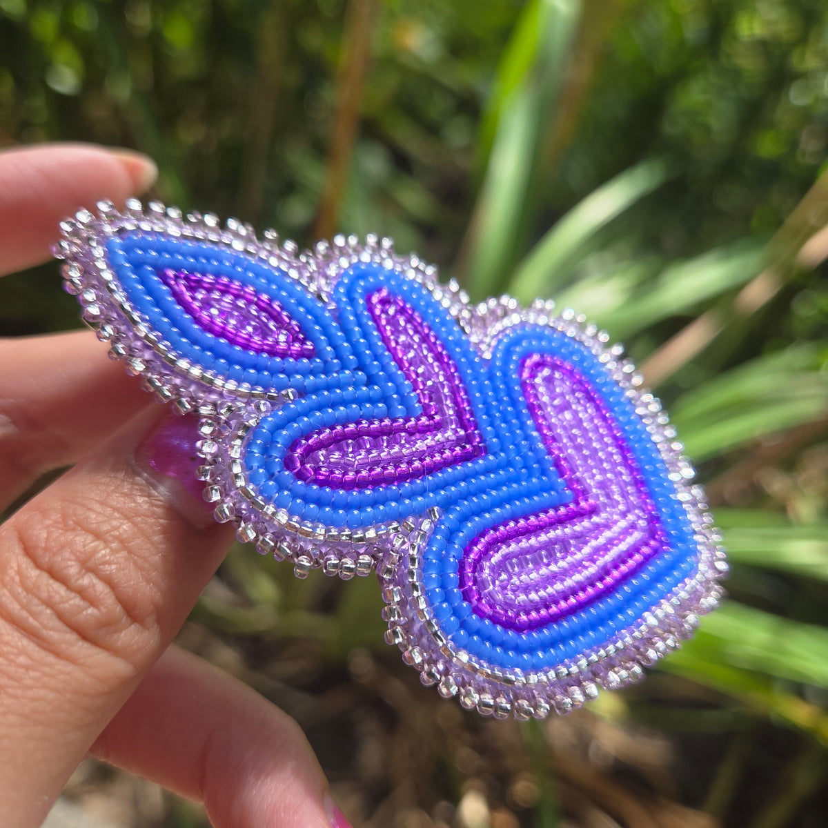 Purple Layered Floral Post Earrings