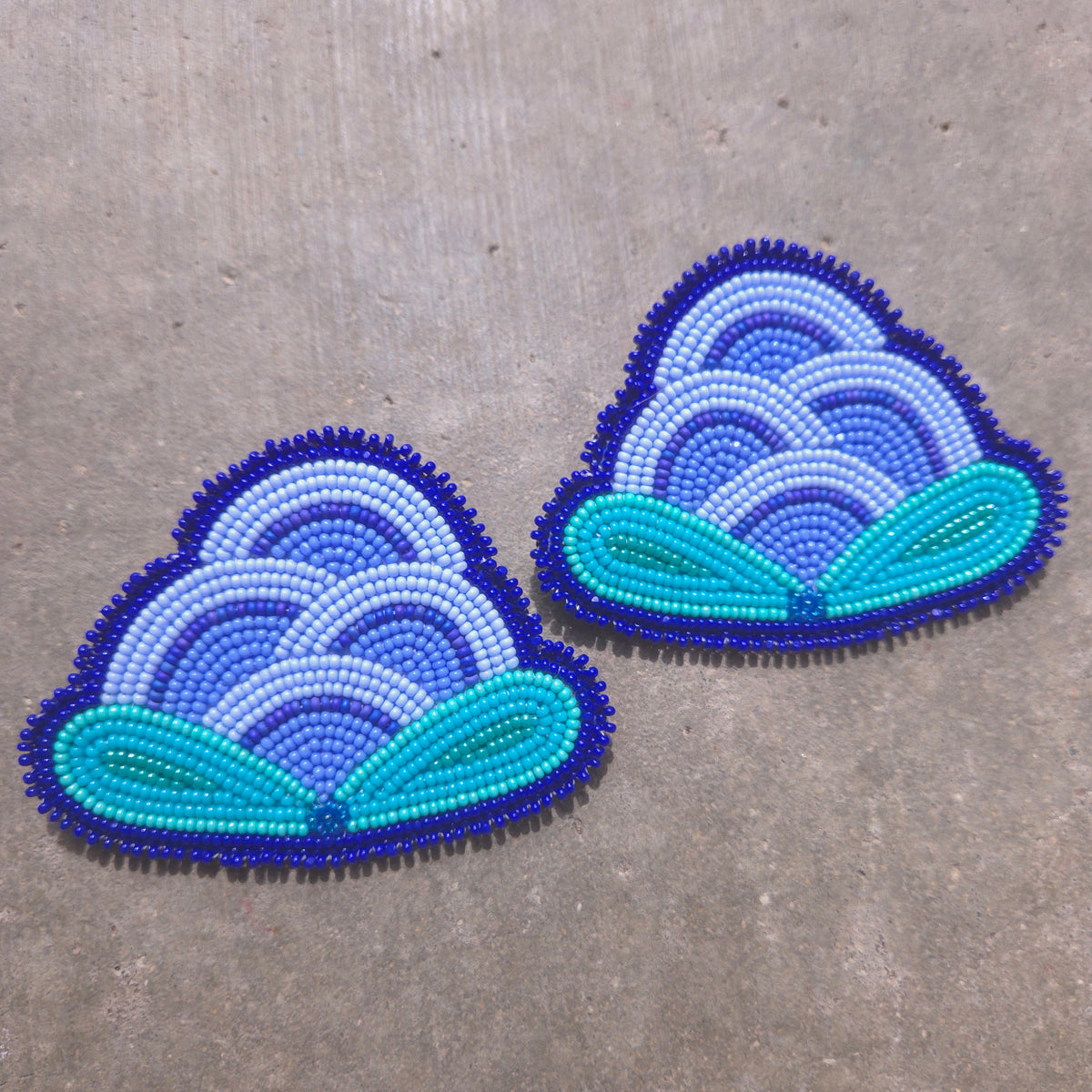 Turquoise + Perwinkle Floral Post Earrings