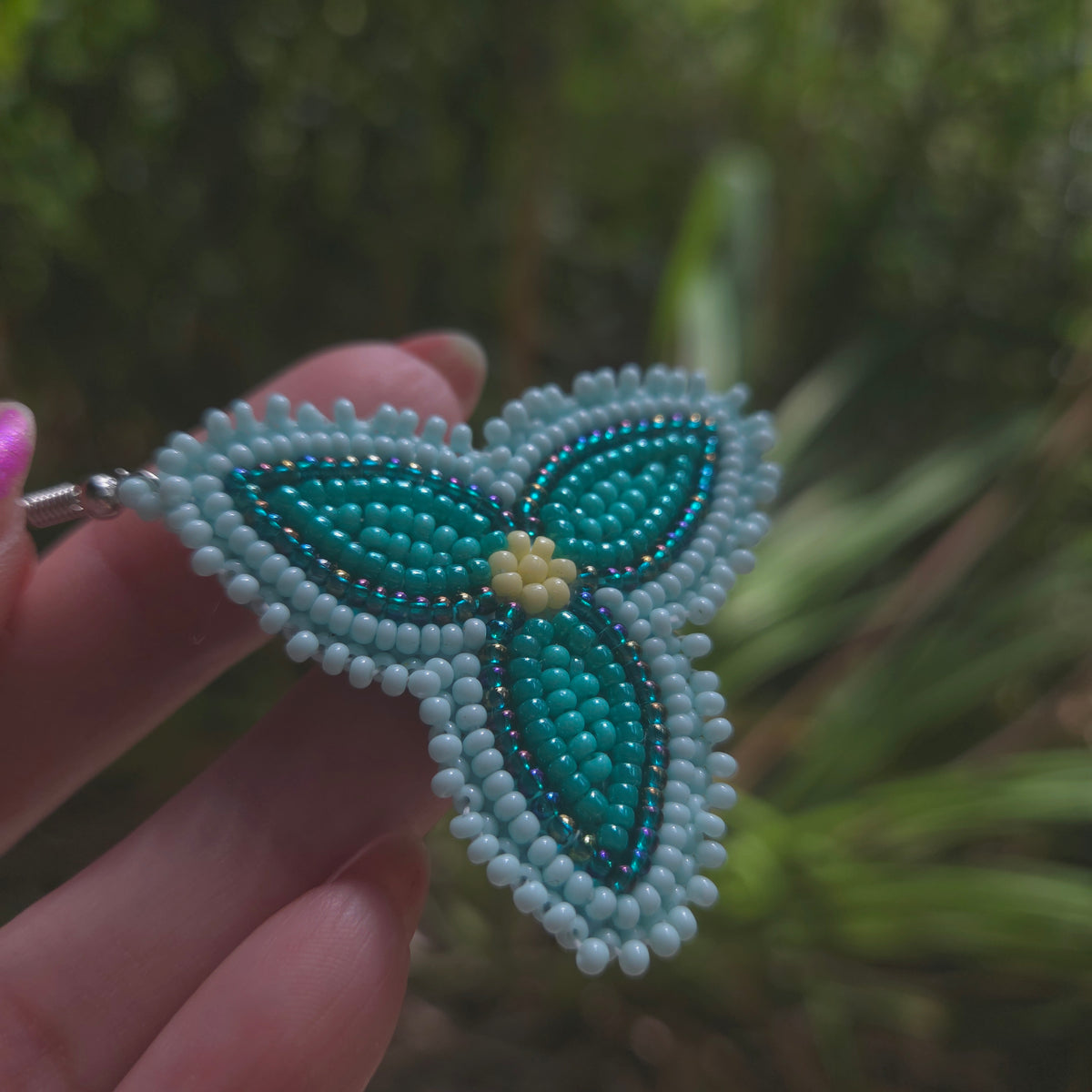 Turquoise Flower Hook Earrings