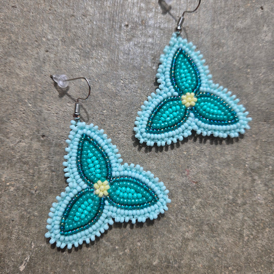 Turquoise Flower Hook Earrings