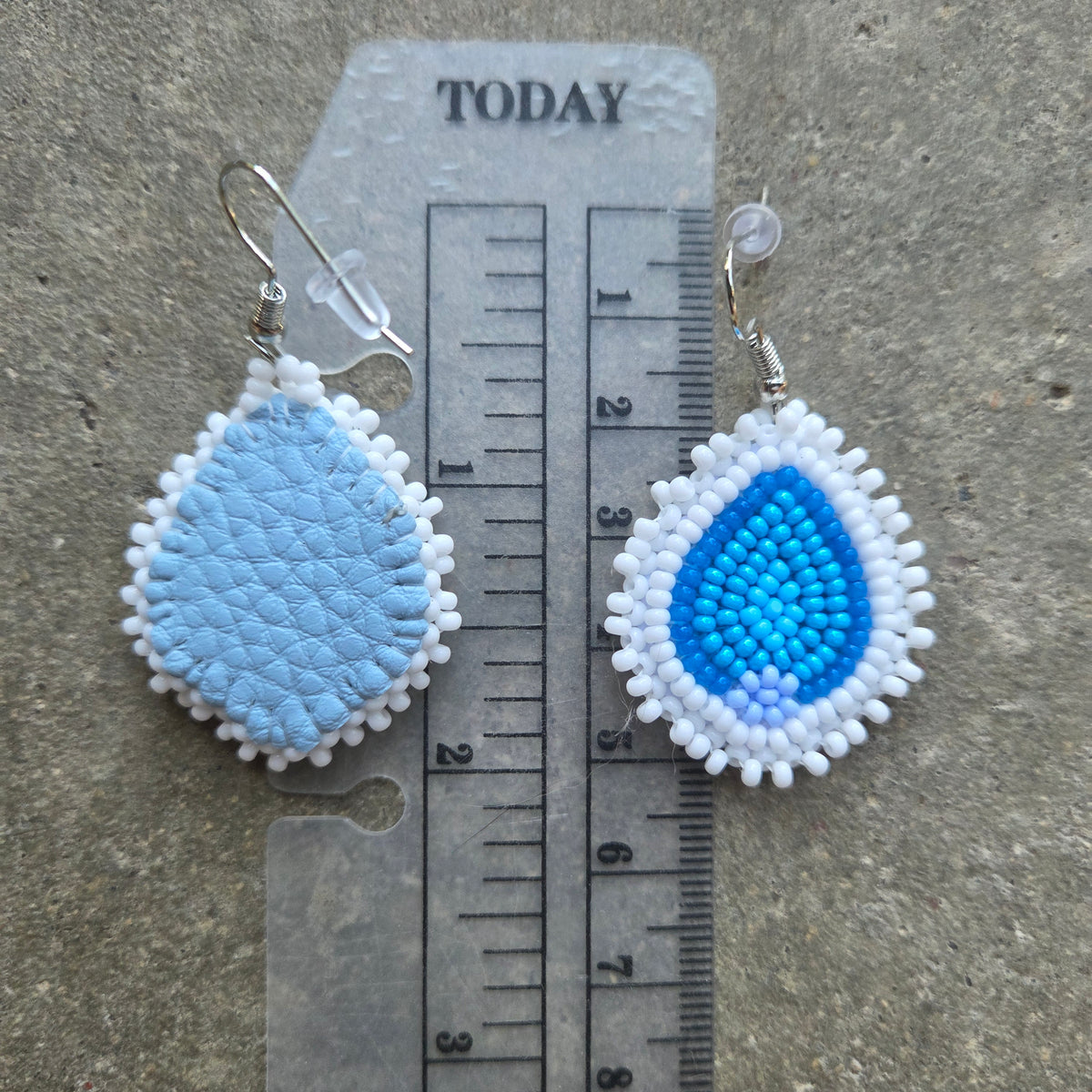 Blue Floral Necklace + Mini Earring Set