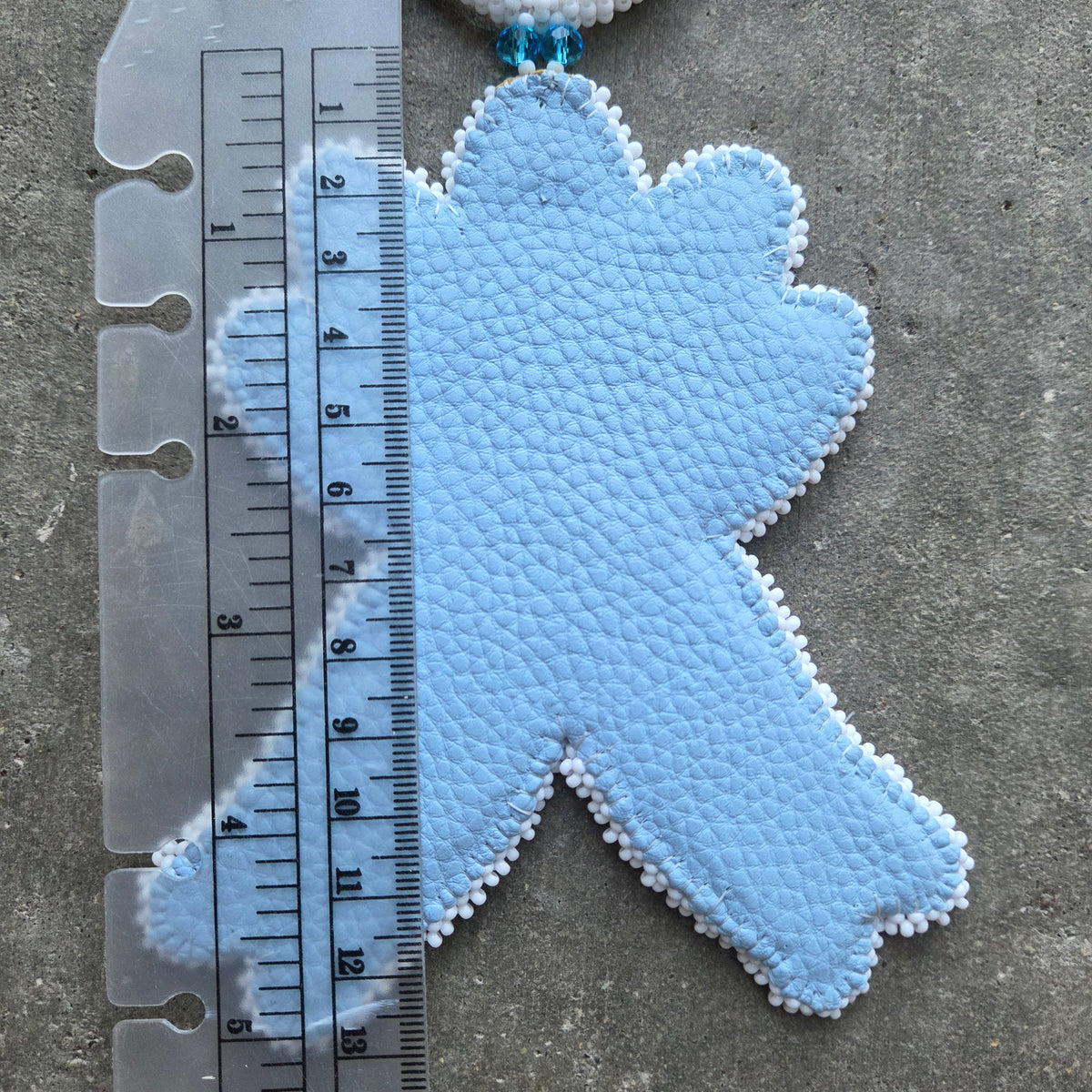 Blue Floral Necklace + Mini Earring Set